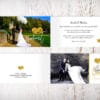 Dankeskarten, Hochzeit, Dankeskarte Amelie, Herzmuster, goldenes Herz, vintage, weiss, Vielen Dank, Foto Hochzeitspaar, eigenes Foto hochladen