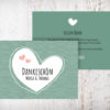 Dankeskarten Hochzeit, Dankeskarte Maria, Herzmuster, türkis, vintage, weiss, Dankeschön