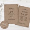 Save the Date Karten - echtes Kraftpapier, modern rustkal