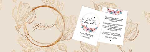 Banner Hochzeitseinladungen Text M