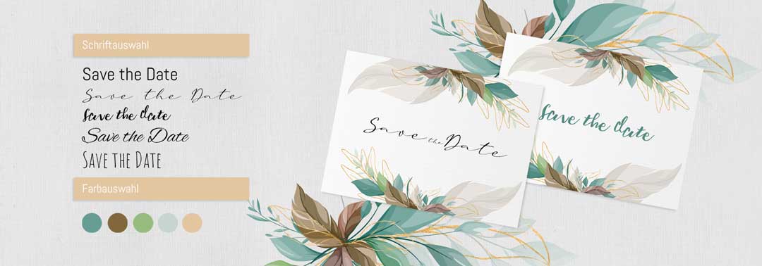 mobile Bannerbild unten Save the Date Karten selber gestalten
