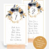 Tischnummer Hochzeitsserie Floral Vintage im Boho Style mit Holzfuß